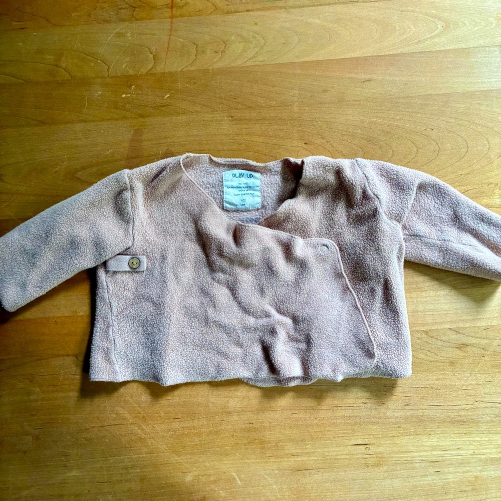 GUC pale pink fleece wrap shirt jacket